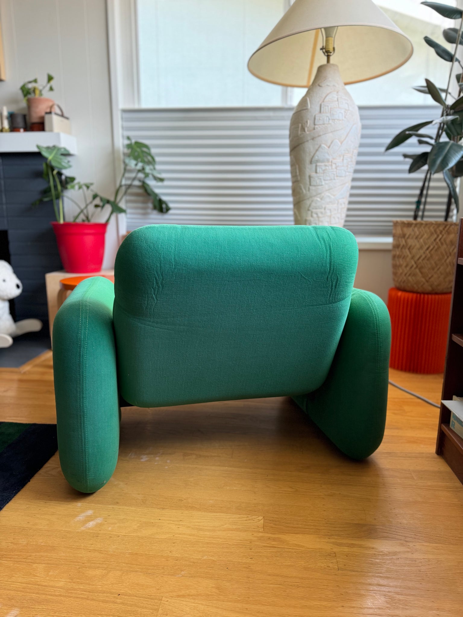 1970s green Ray Wilkes for Herman Miller Chicklet club chair