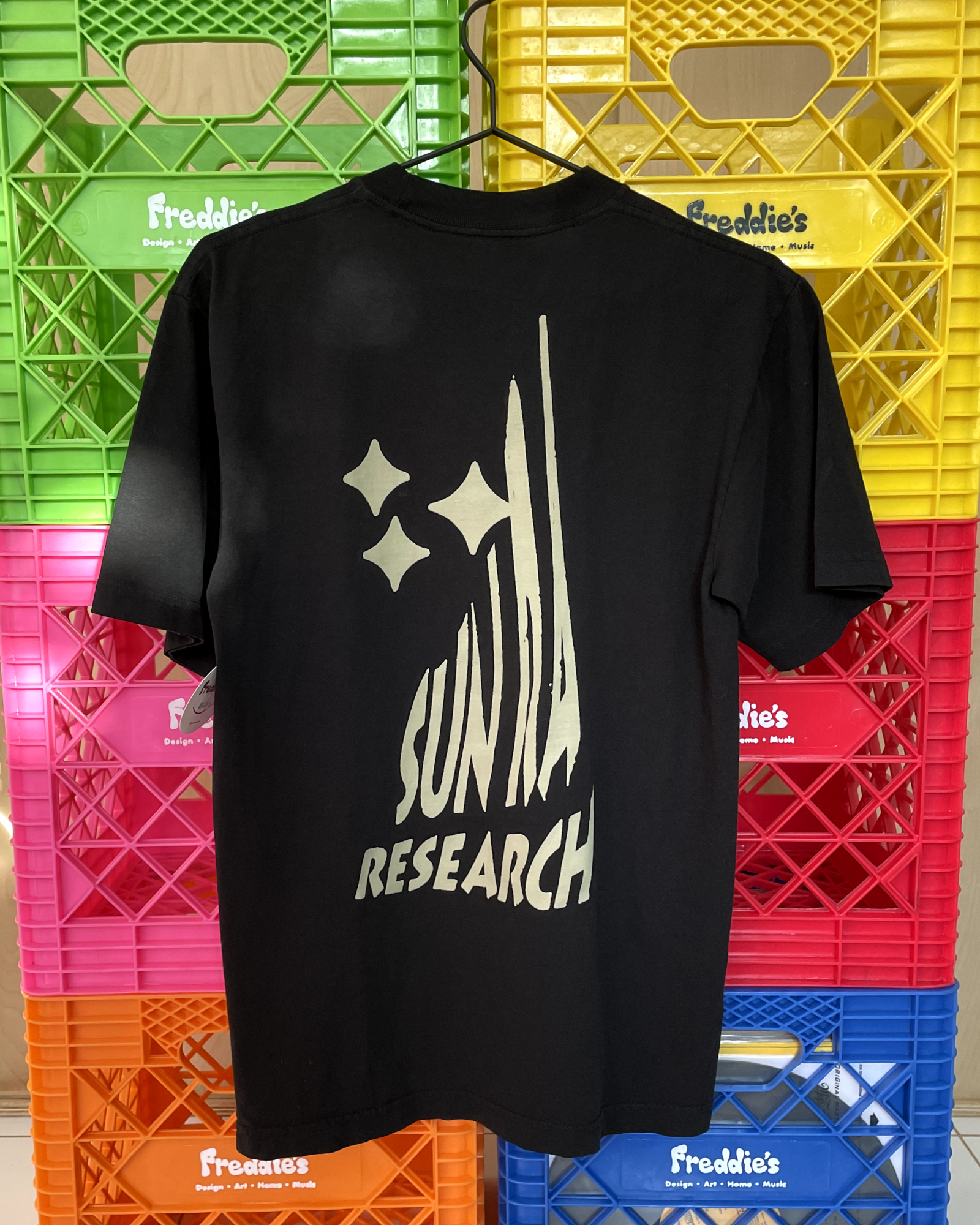 Sun ra Research All caps studio jazz isn't dead graphic t shirt black S
