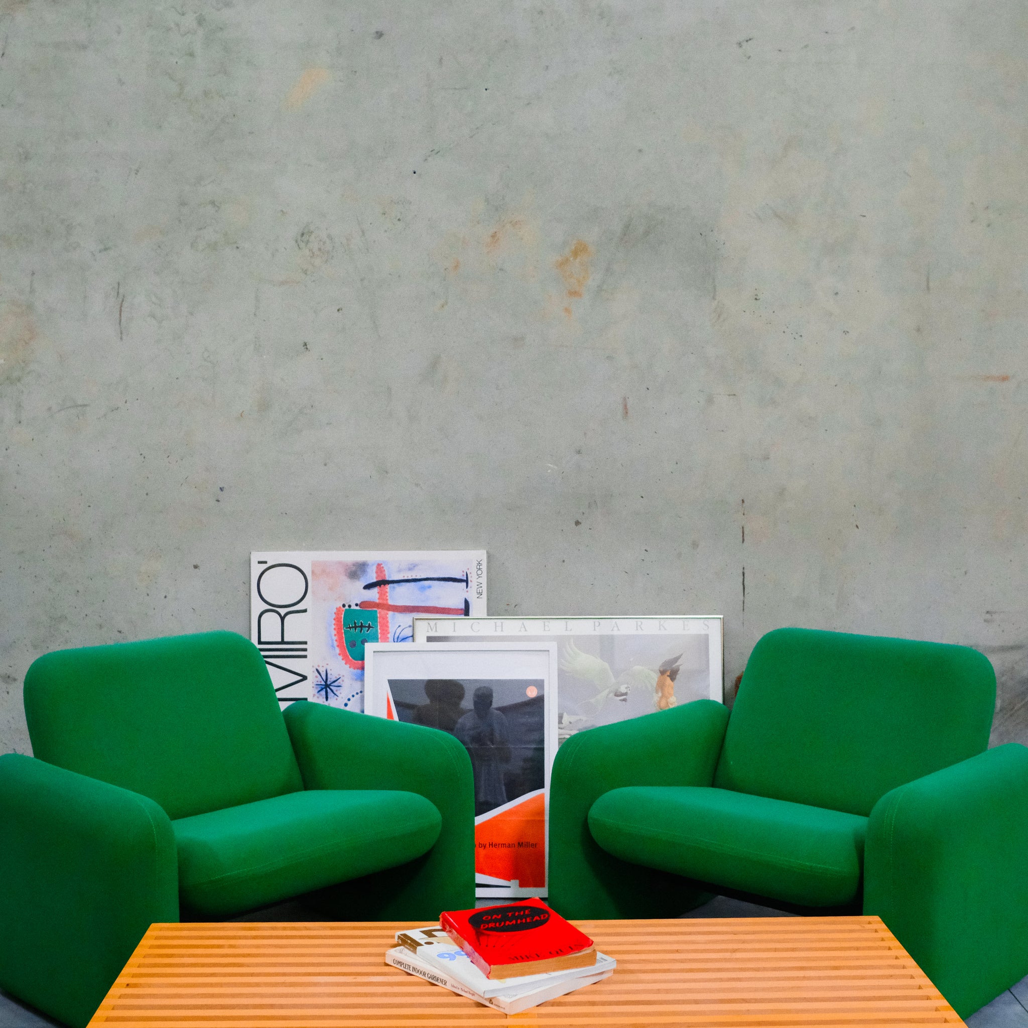 1970s green Ray Wilkes for Herman Miller Chiclet club chair