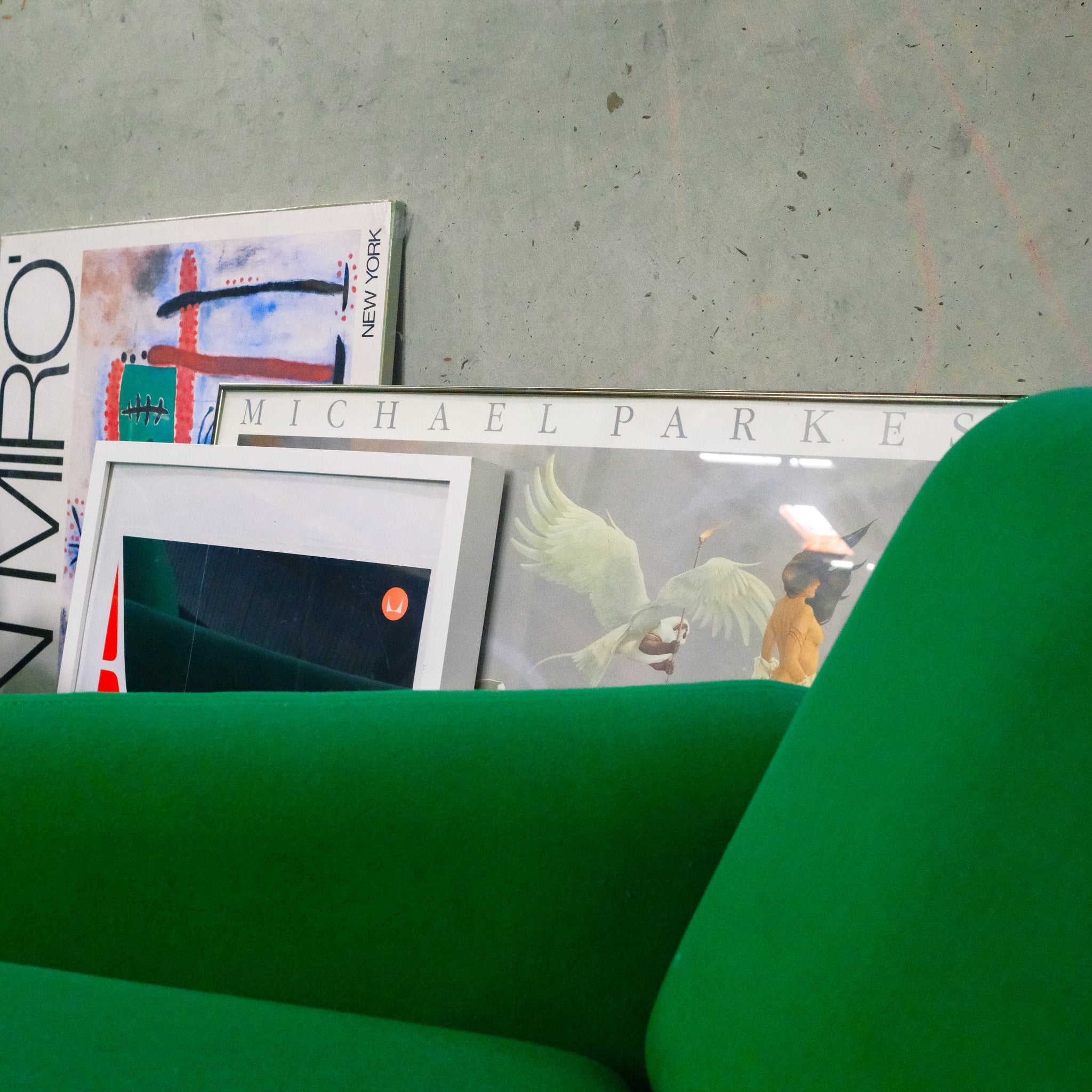 1970s green Ray Wilkes for Herman Miller Chiclet club chair