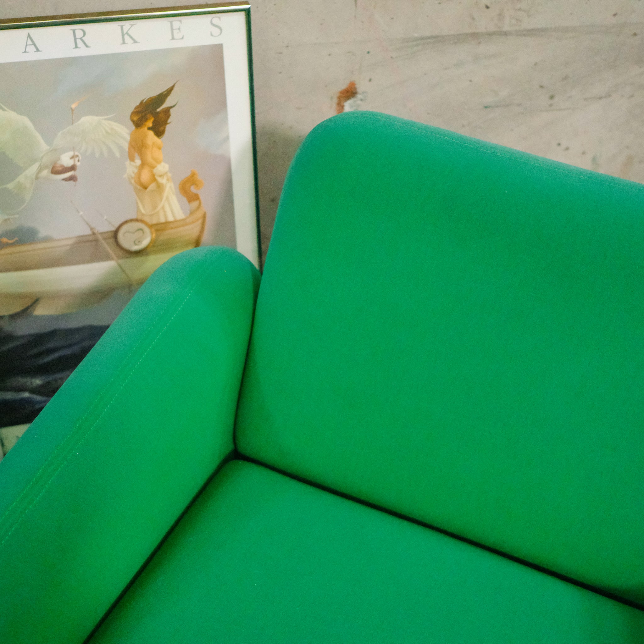 1970s green Ray Wilkes for Herman Miller Chiclet club chair