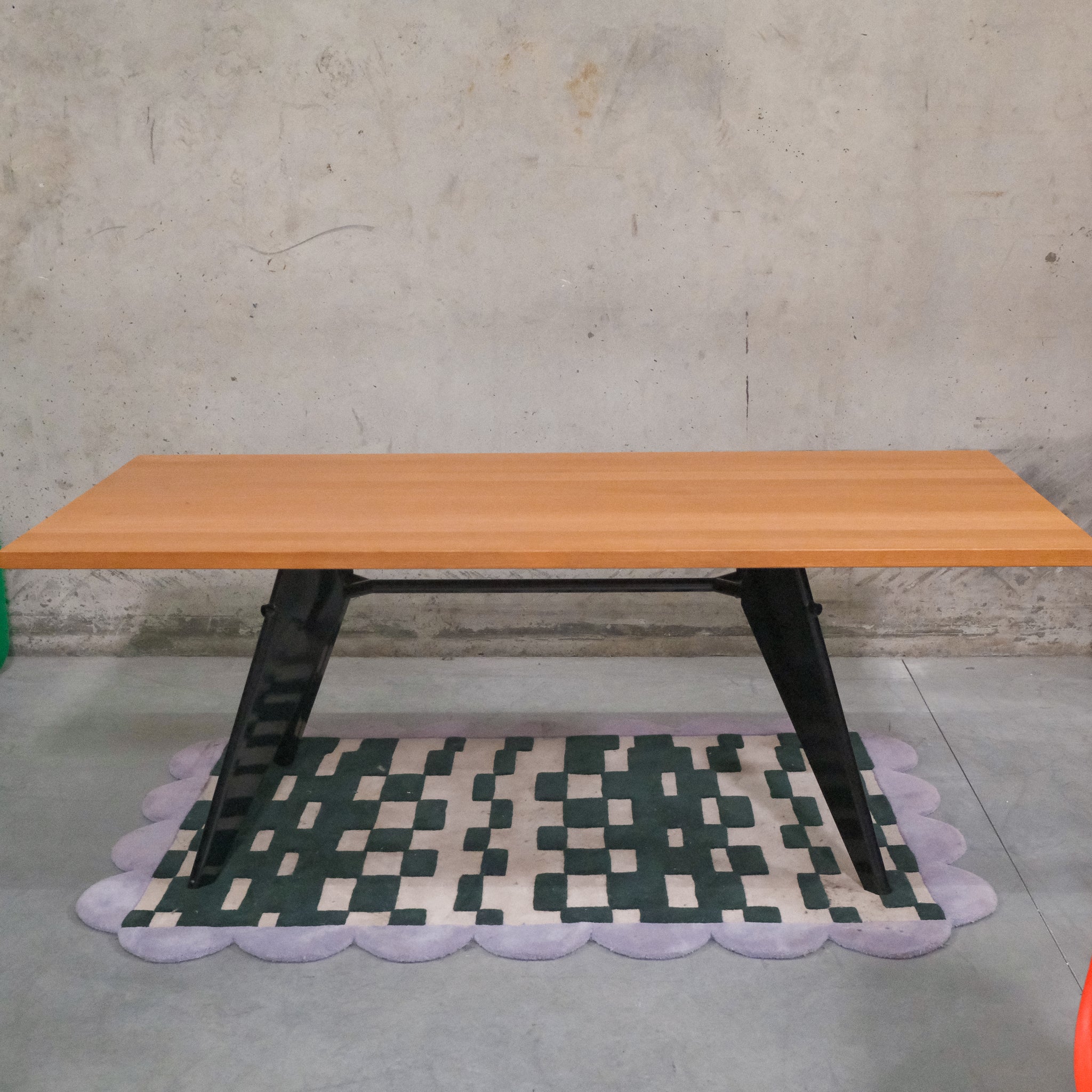 Vitra Dining table and chair set by Jean Prouvé