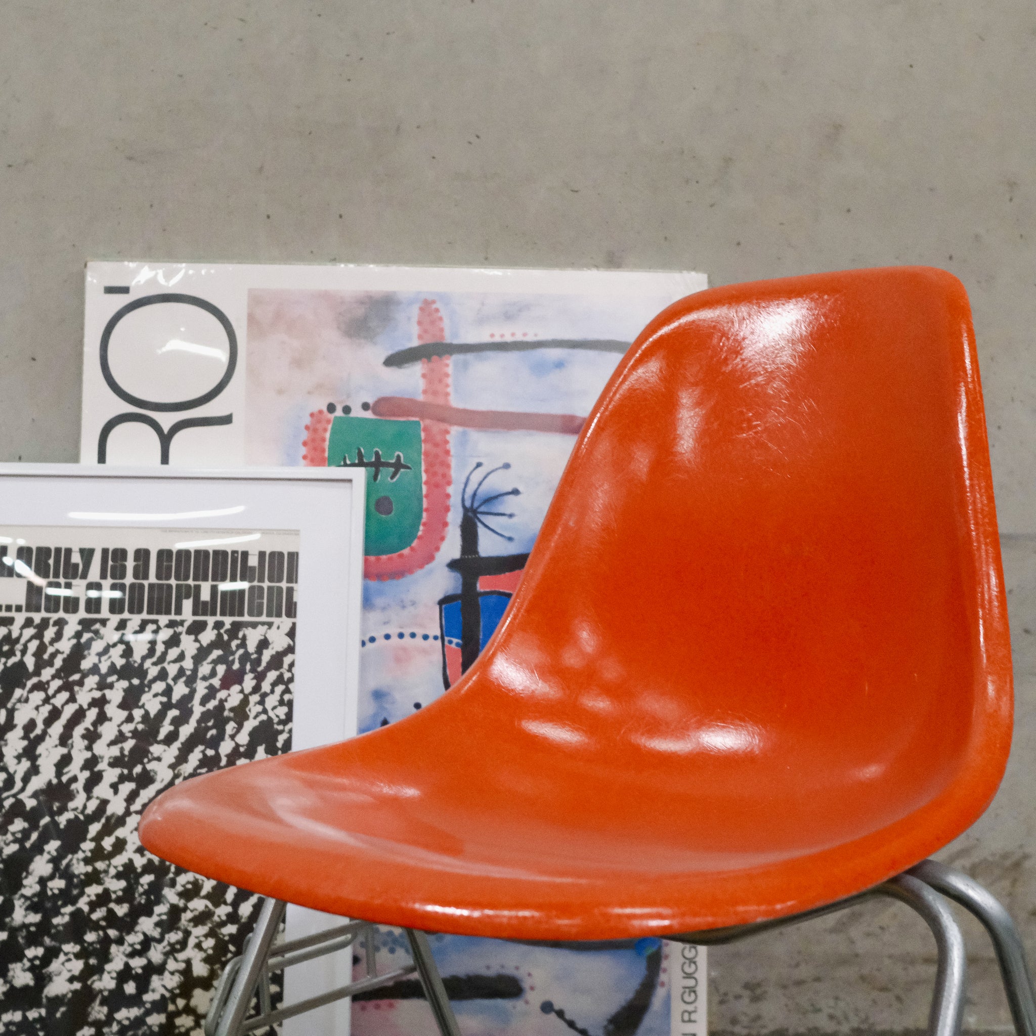 Herman Miller Eames Fibgerglass Side Chairs - Orange (Set of 4)