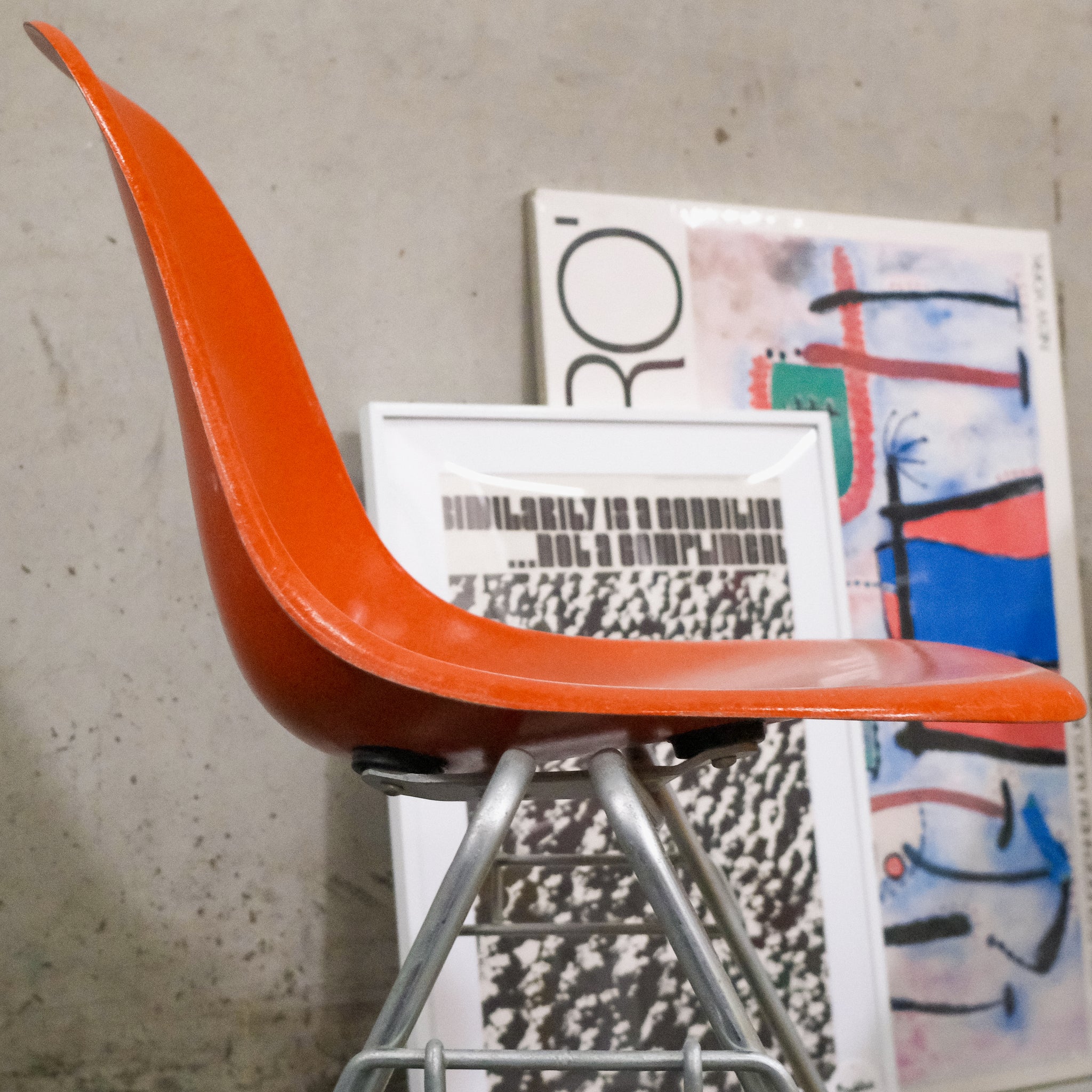 Herman Miller Eames Fibgerglass Side Chairs - Orange (Set of 4)