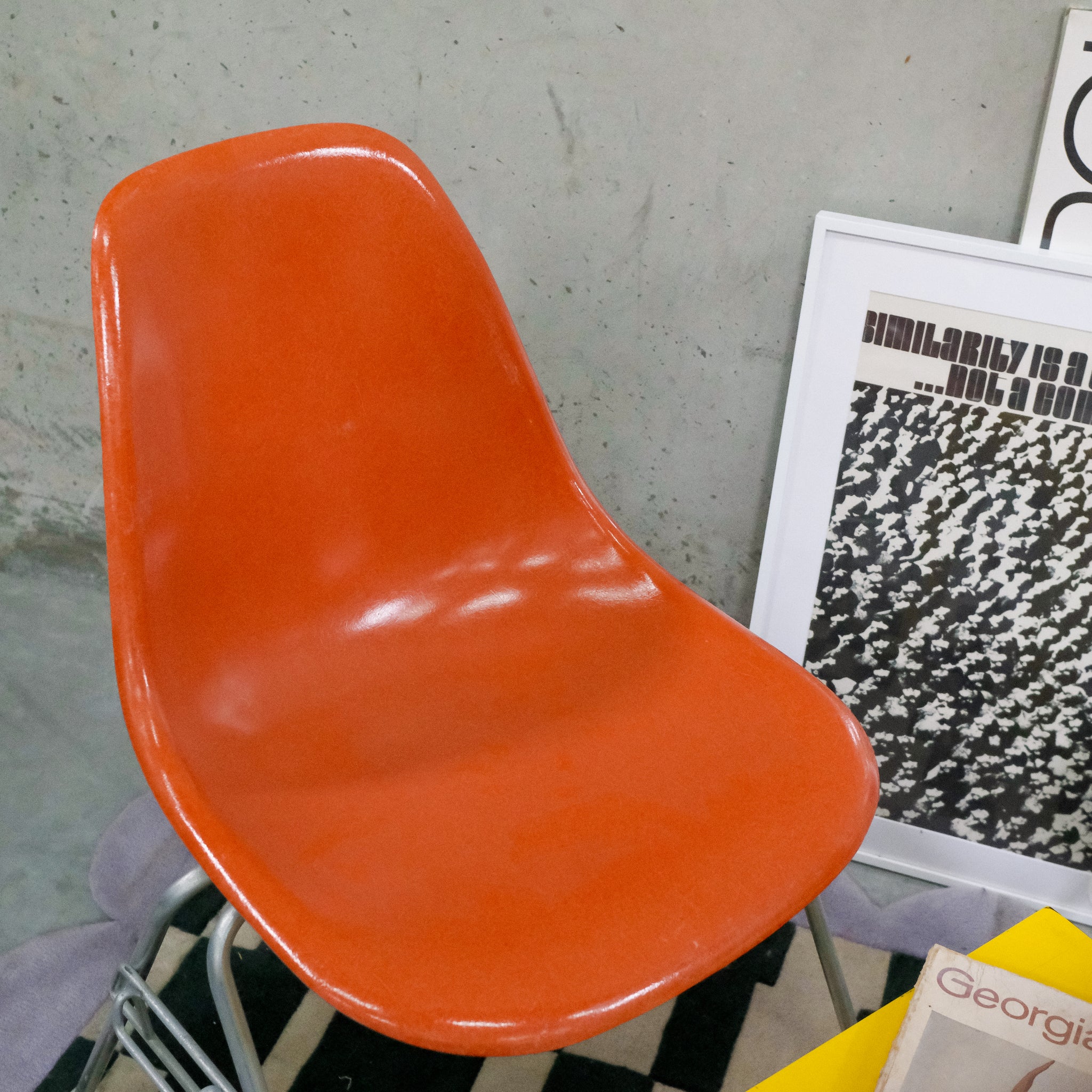 Herman Miller Eames Fibgerglass Side Chairs - Orange (Set of 4)