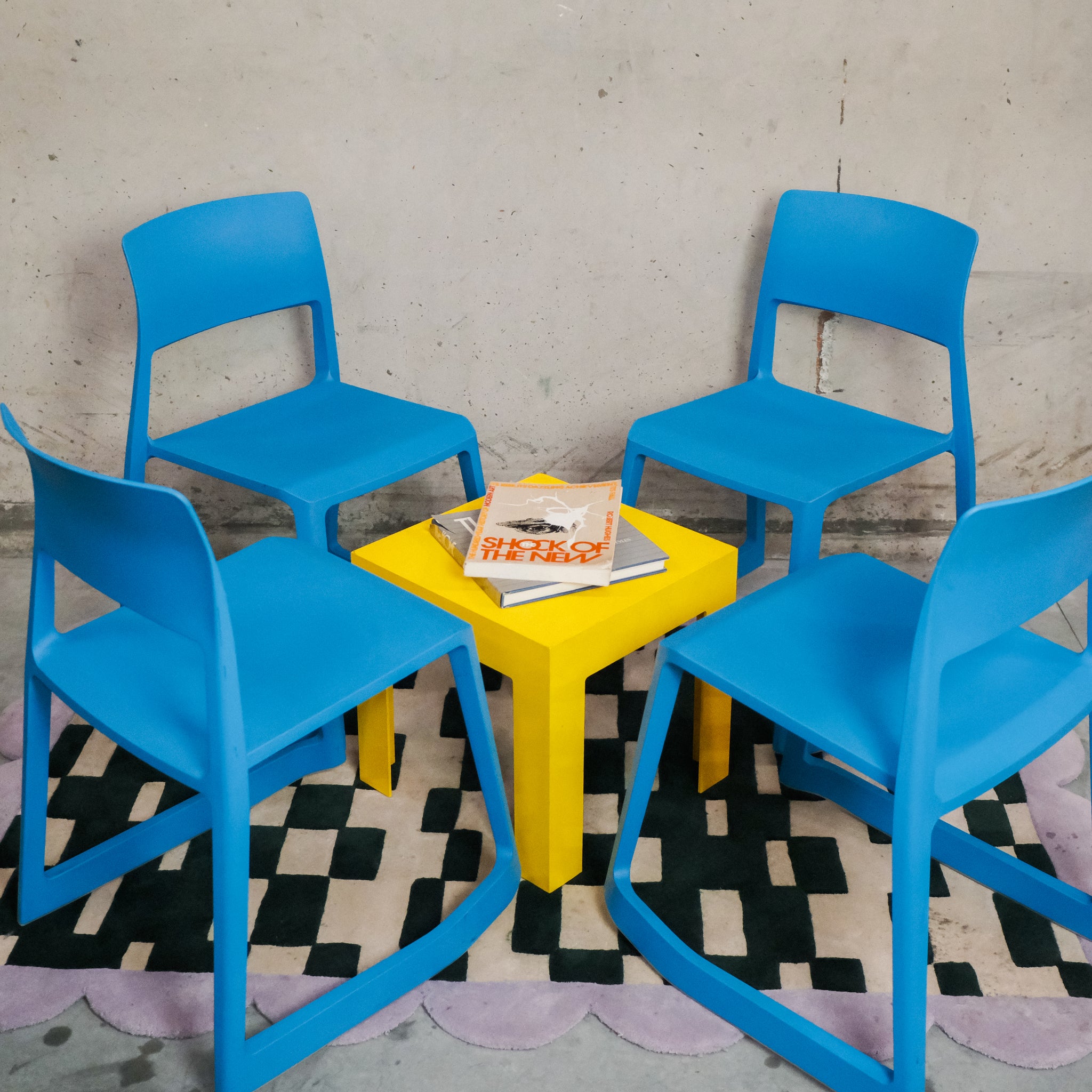 Vitra Tip Ton Chairs in Glacier Blue (Set of 4)