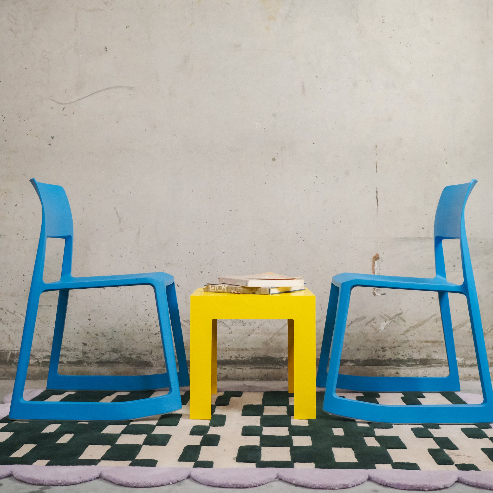 Vitra Tip Ton Chairs in Glacier Blue (Set of 4)