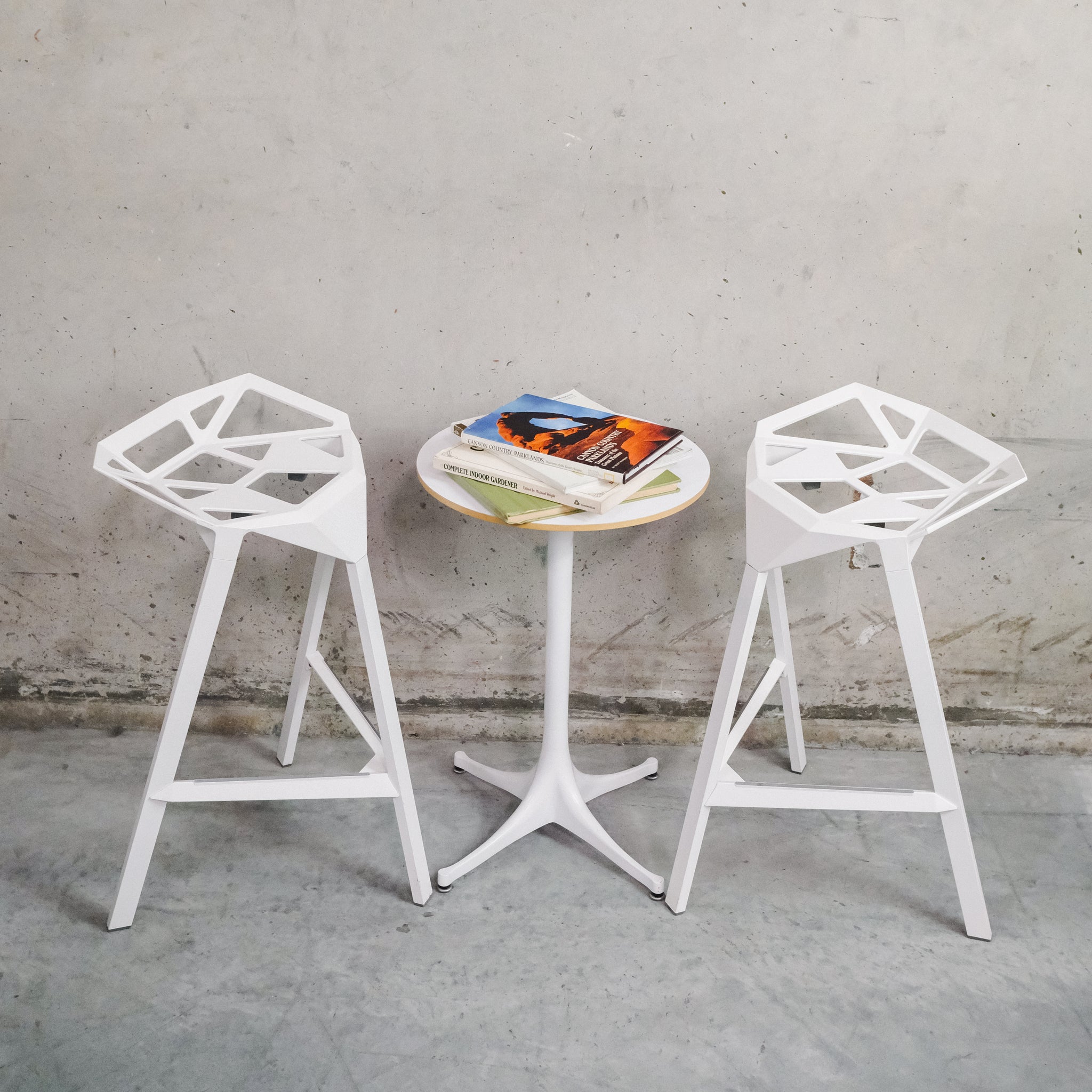 Pair - Konstantin Grcic Stool One Bar Stool (White)