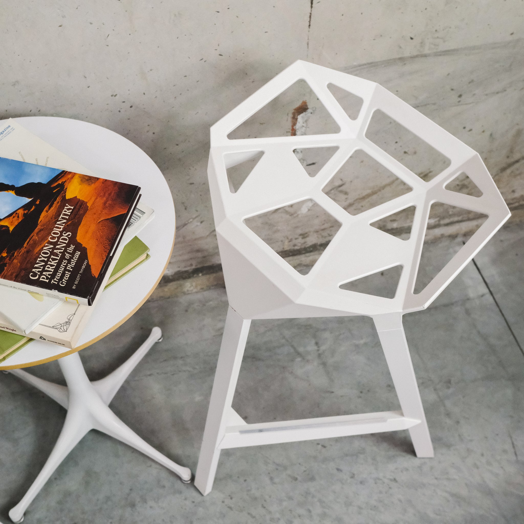 Pair - Konstantin Grcic Stool One Bar Stool (White)