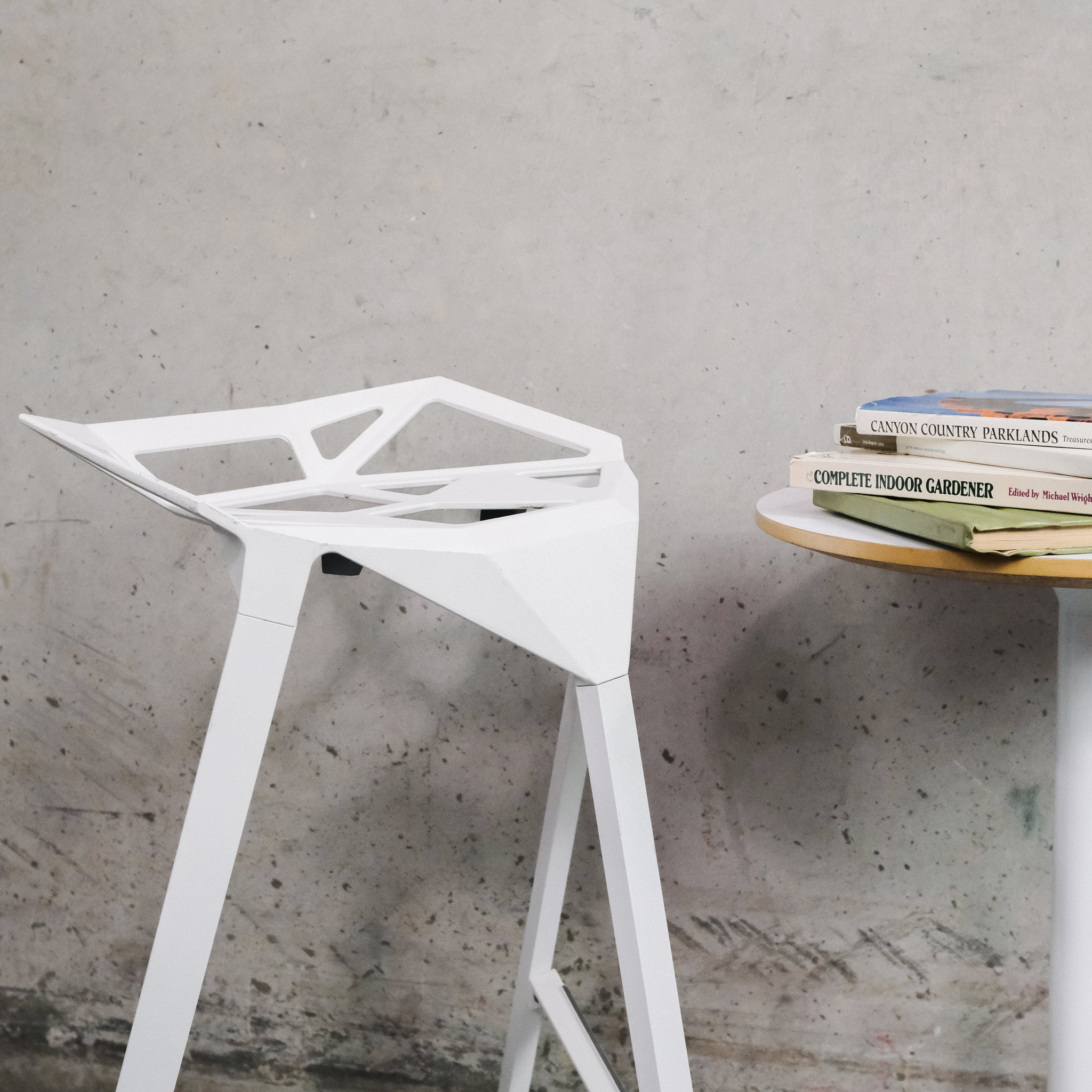 Pair - Konstantin Grcic Stool One Bar Stool (White)