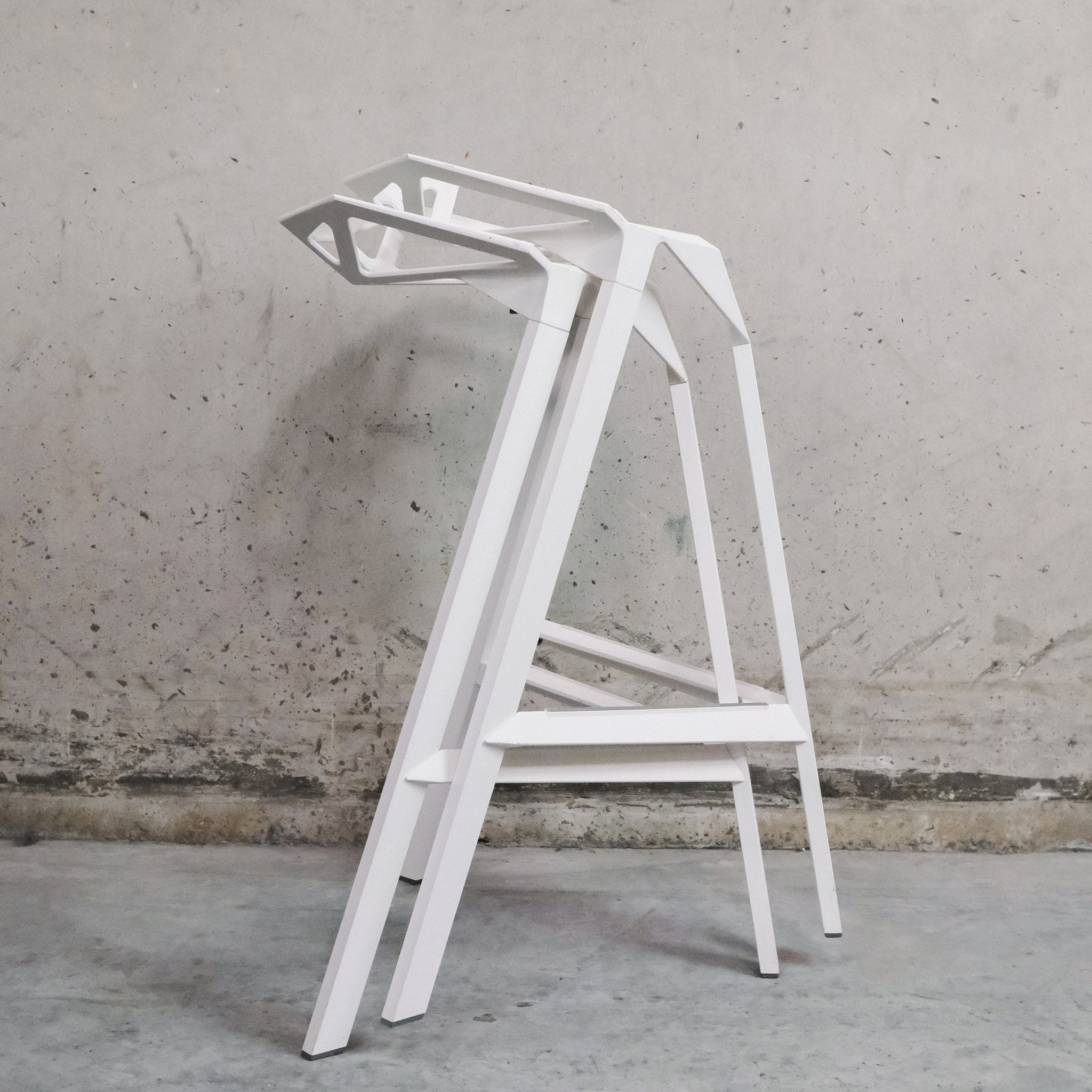 Pair - Konstantin Grcic Stool One Bar Stool (White)
