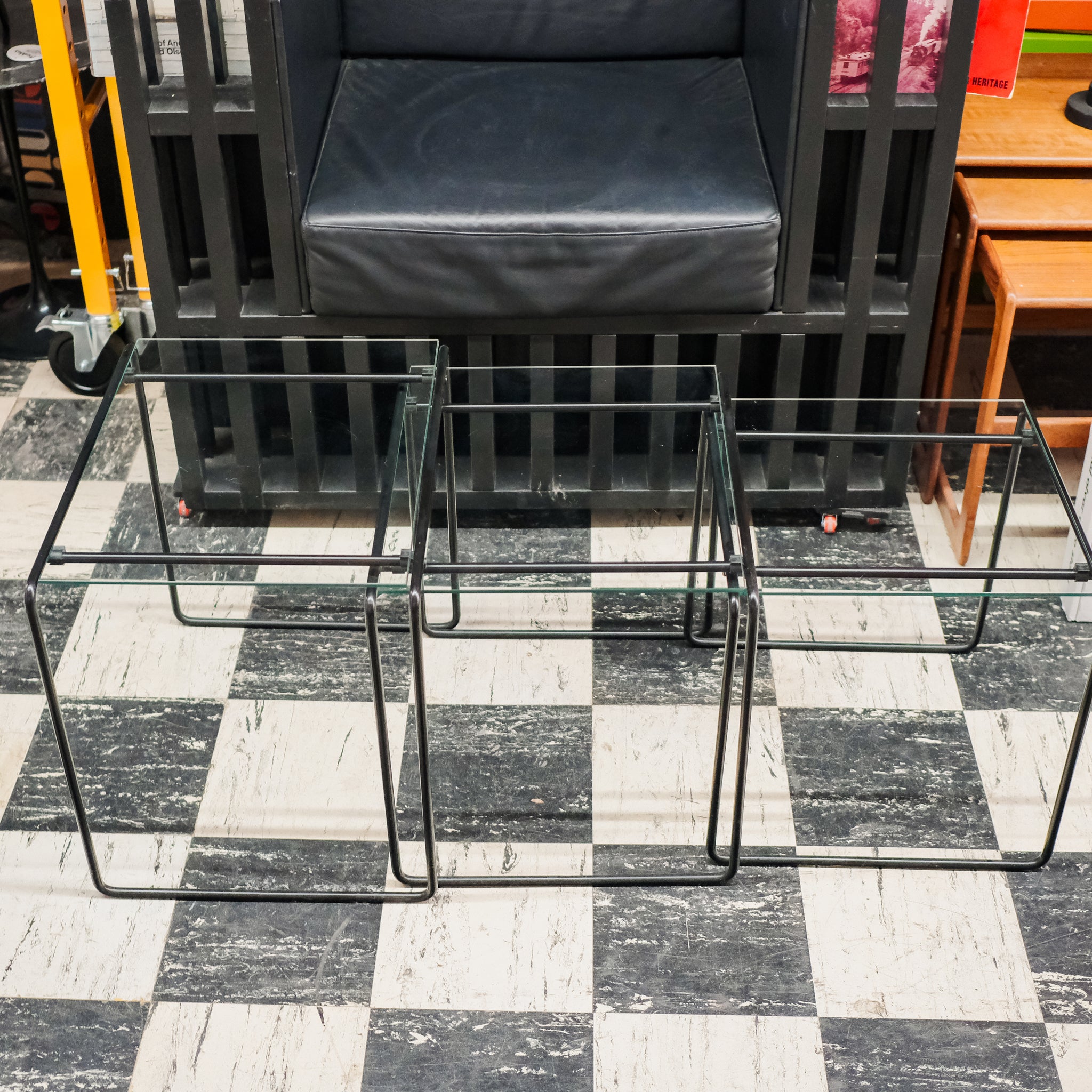 Glass Nesting Tables (Set of 3)
