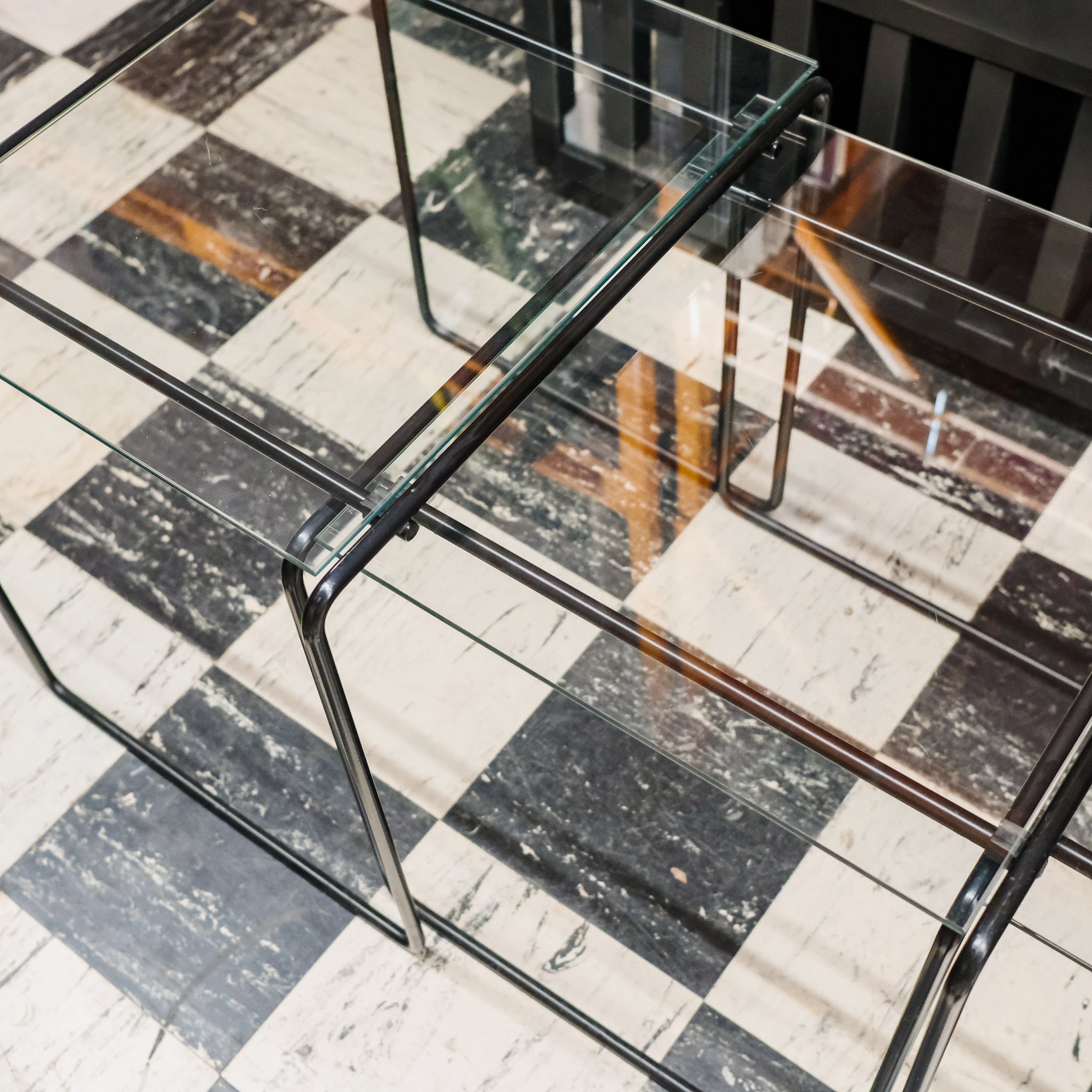 Glass Nesting Tables (Set of 3)