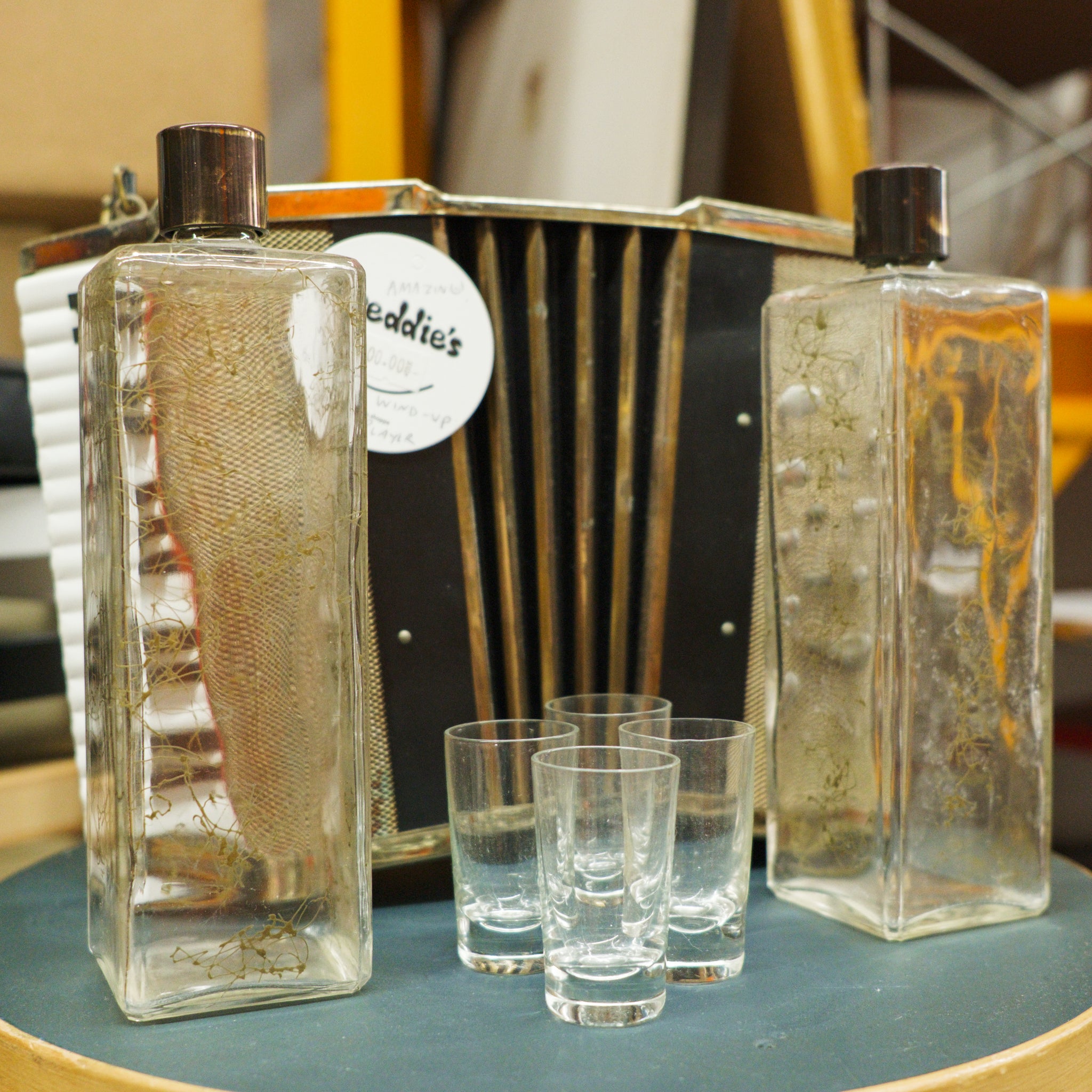 1950's - Accordion Music Box Decanter Set (Made in Japan)