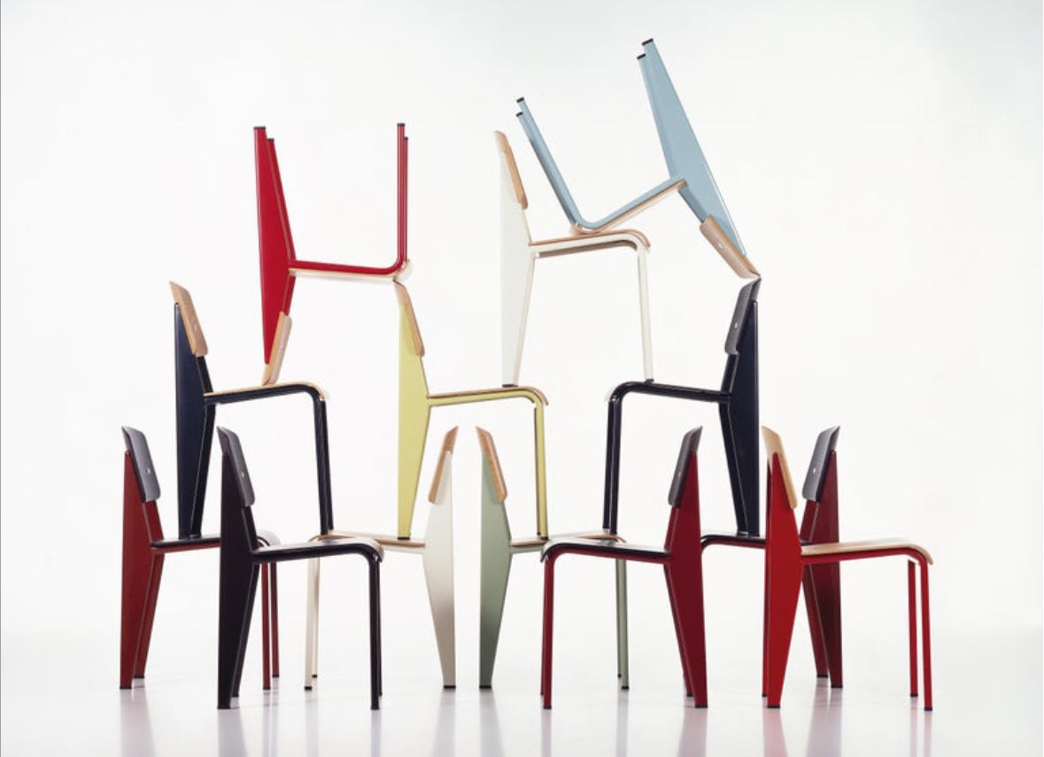 Set of 4 Vitra dining chairs by Jean Prouvé