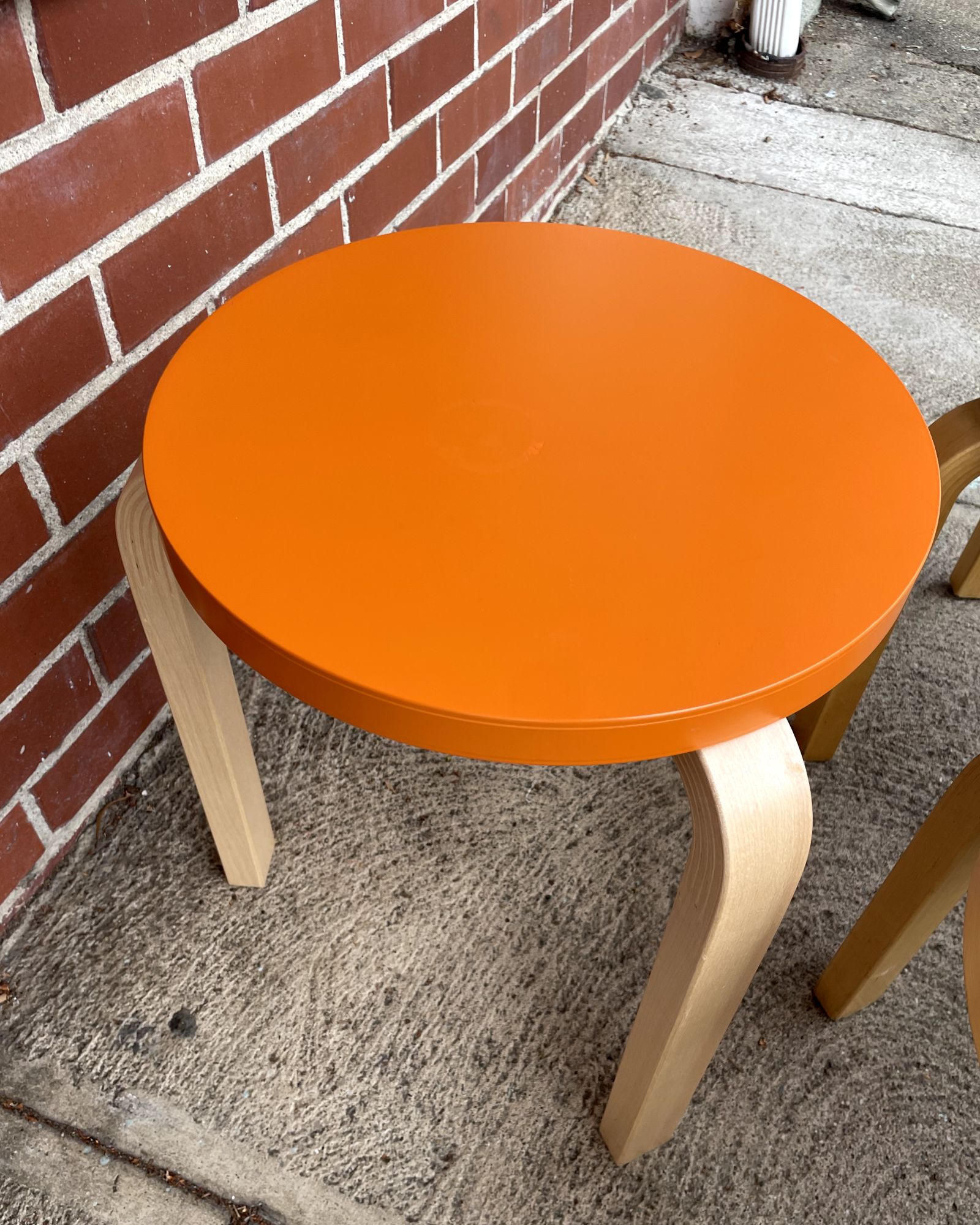 Orange Artek Aalto Stool