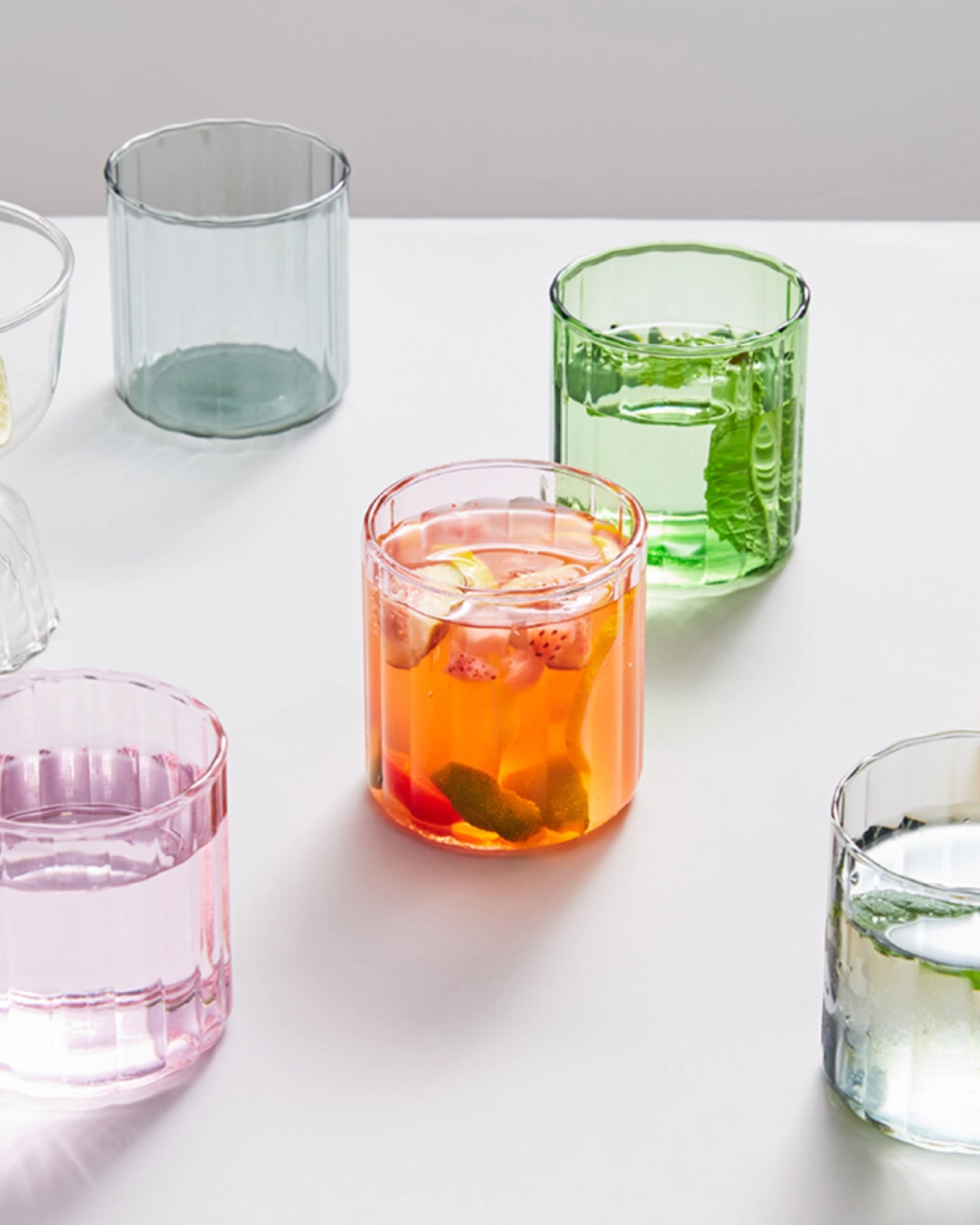 Brightly Colored Small Glass Cups