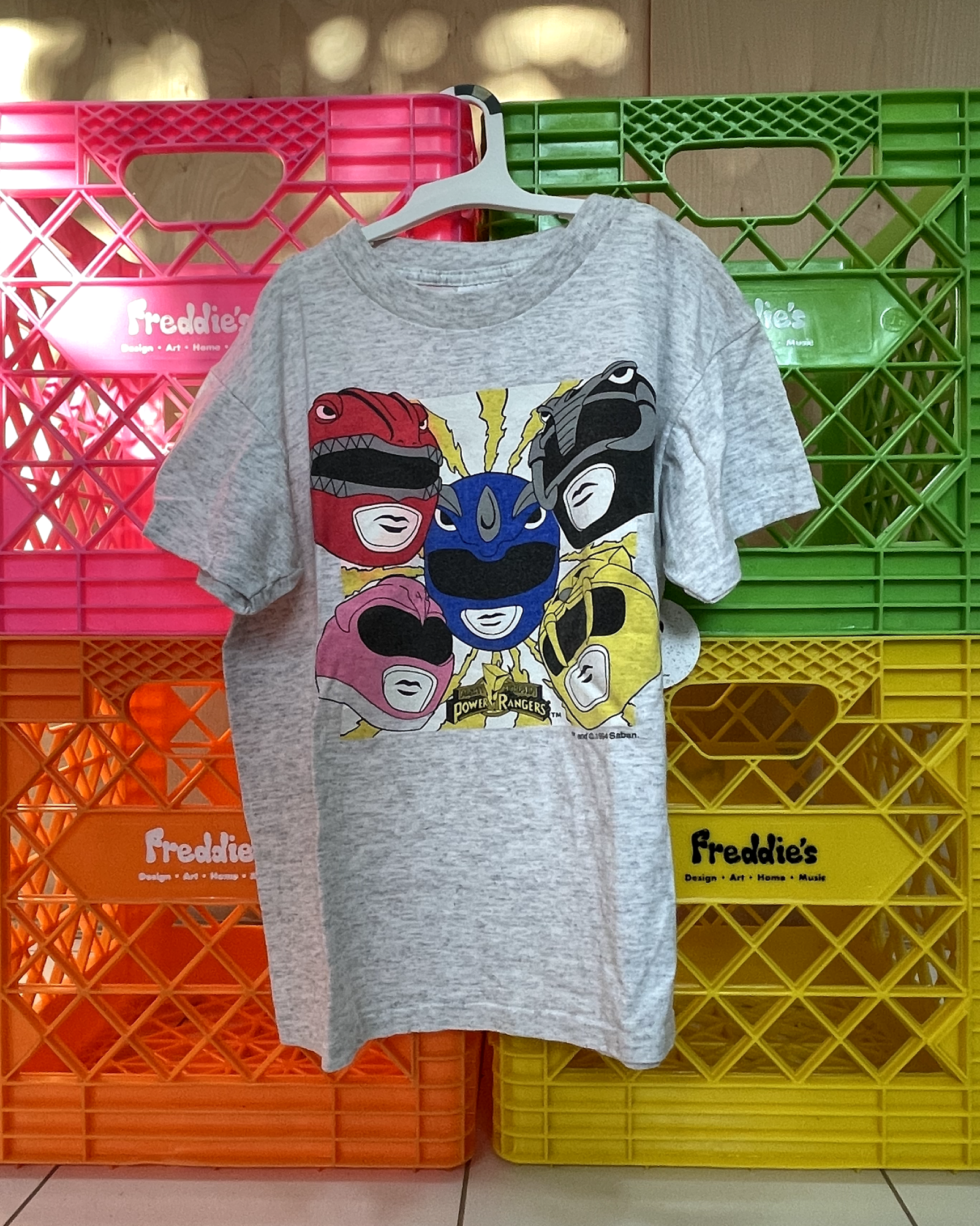 Mighty Morphin Power Rangers Vintage (1994) Kids Character Face Graphic Tee