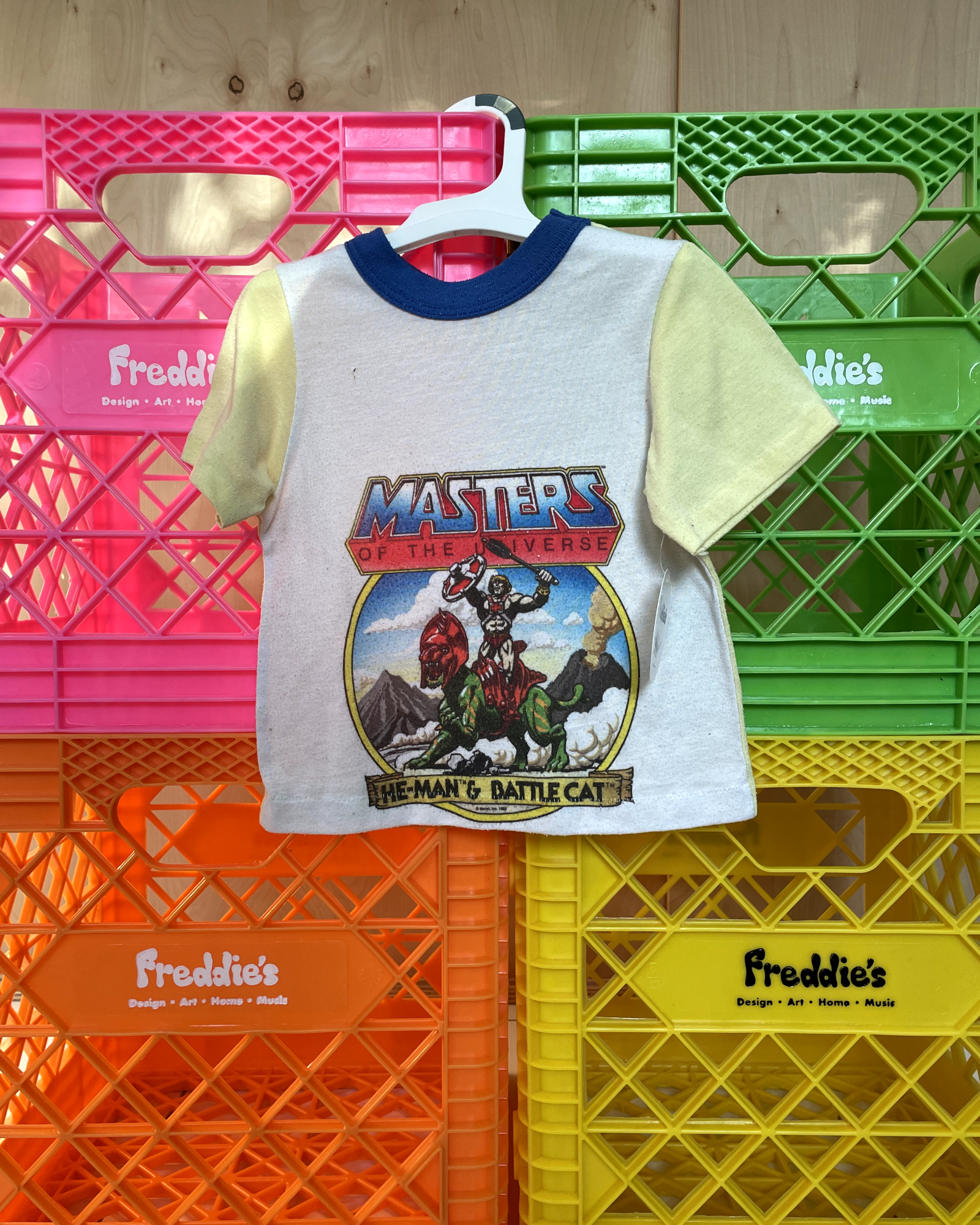 Vintage Kids Masters of the Universe Baseball Tee - White and Yellow